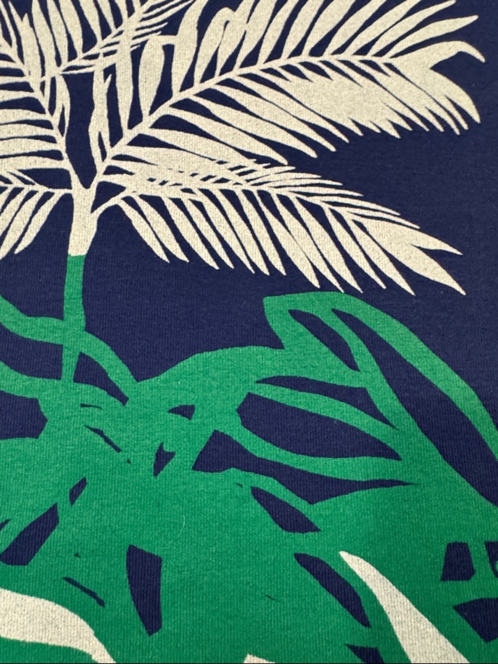 Chico's Navy Palm-Print V-Neck Tank with Tropical Print - Picture 7 of 13